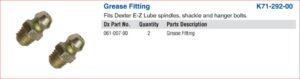ZERK, 1/4-28 FOR EZ LUBE AXLE & Suspension Bolt